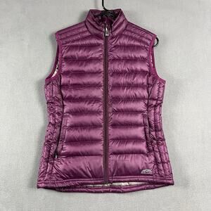 GoLite Vest Womens Size Medium Purple 800 Goose Fill Pertex Full Zip Puffer